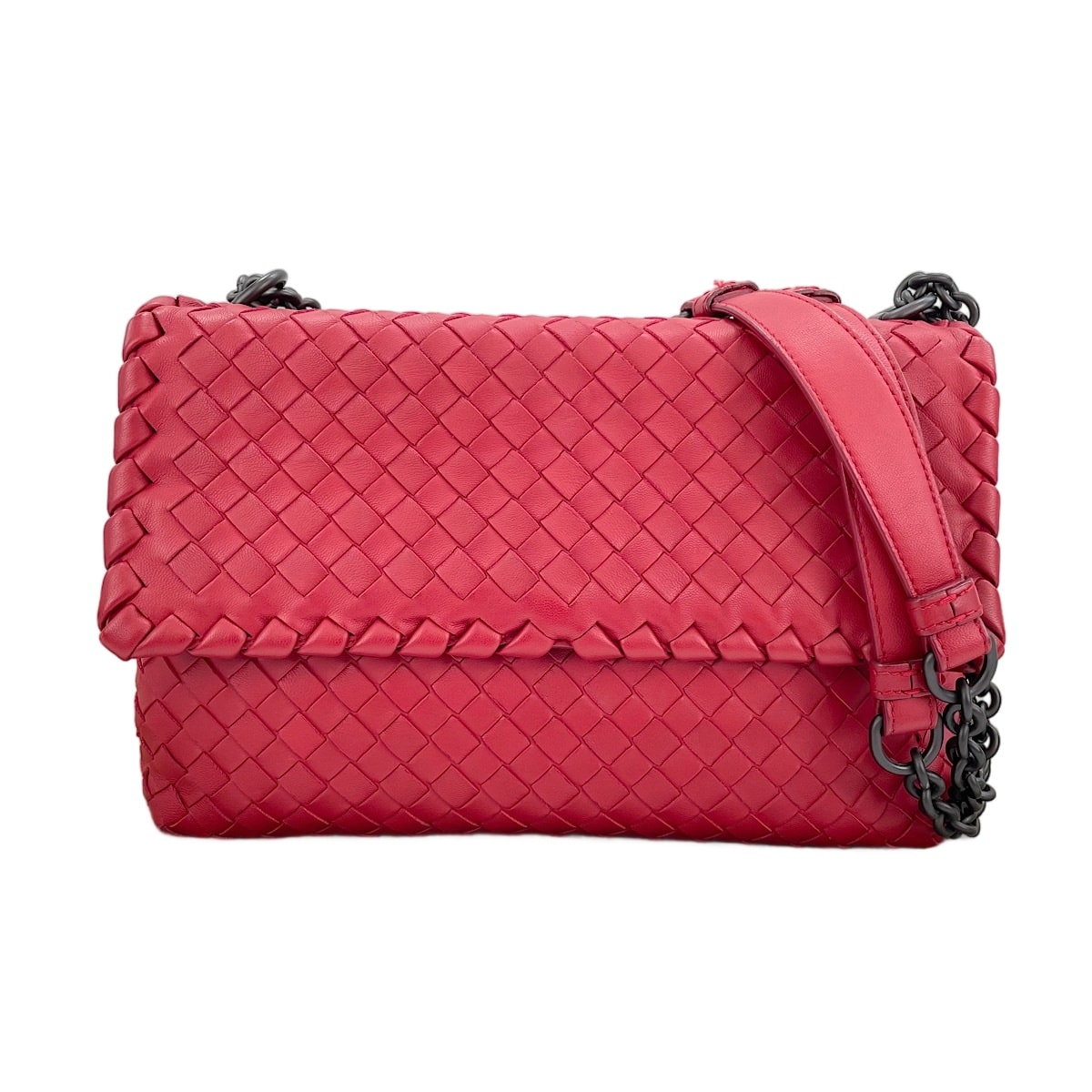 ボッテガヴェネタ BOTTEGAVENETA レザー イントレチャート ショルダーバッグ【中古】