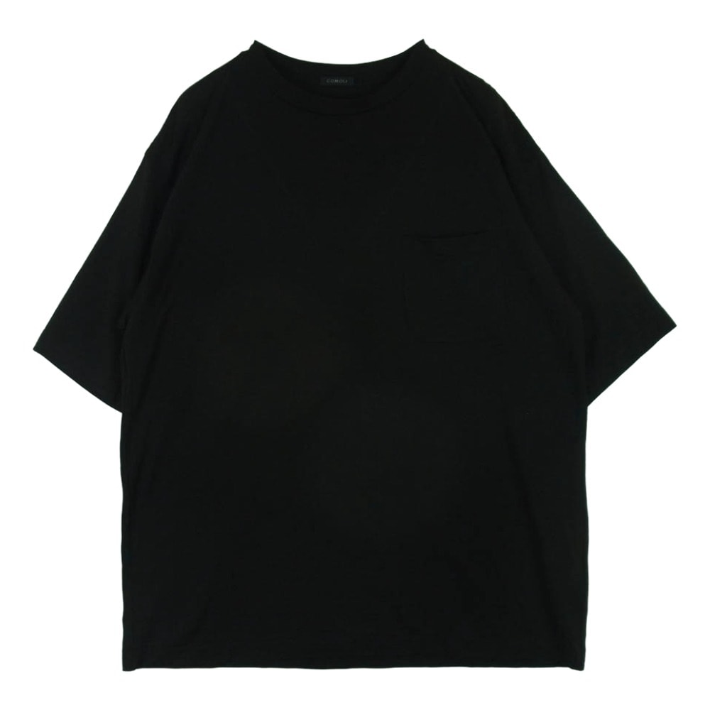 COMOLI コモリ 23ss X01-05013 サマーウール 天竺 半袖 Tシャツ ウール 日本製 ブラック系 2【中古】