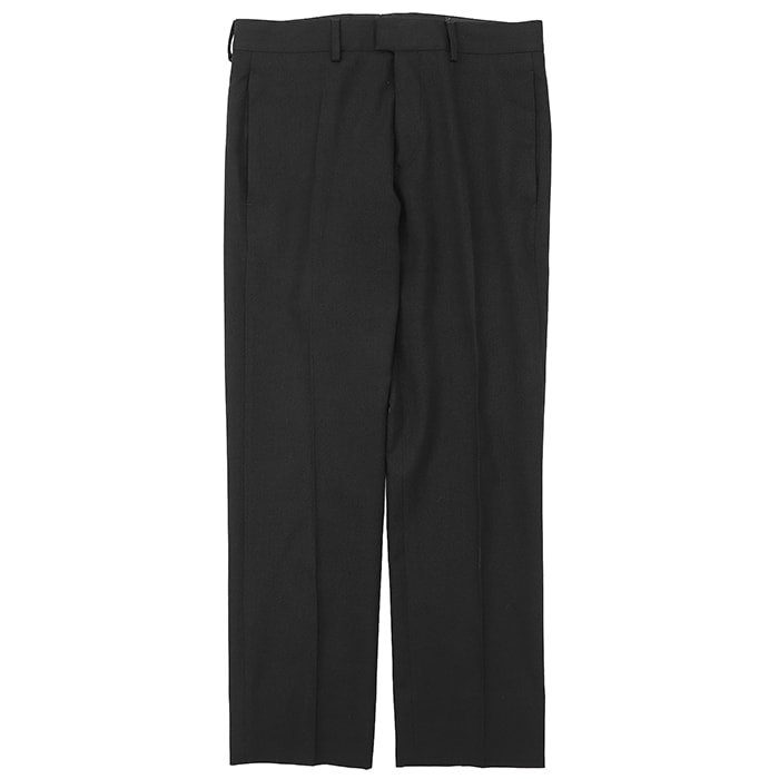 【極美品】LOUIS VUITTON ルイ・ヴィトン スラックス サイズ 46 メンズ 2024SS ウールツイル シグネチャー MARQUELVUITTONDEPOSEE ロゴパッチ 無地 ノータック テーラードパンツ ボトムス ブラック 黒 イタリア製