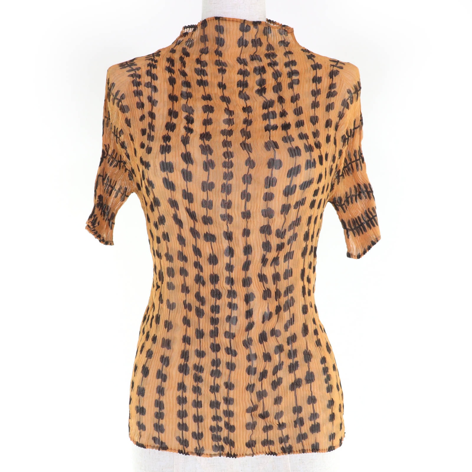 極美品 イッセイミヤケ カットソー ブラウン レディース L IM03FJ932