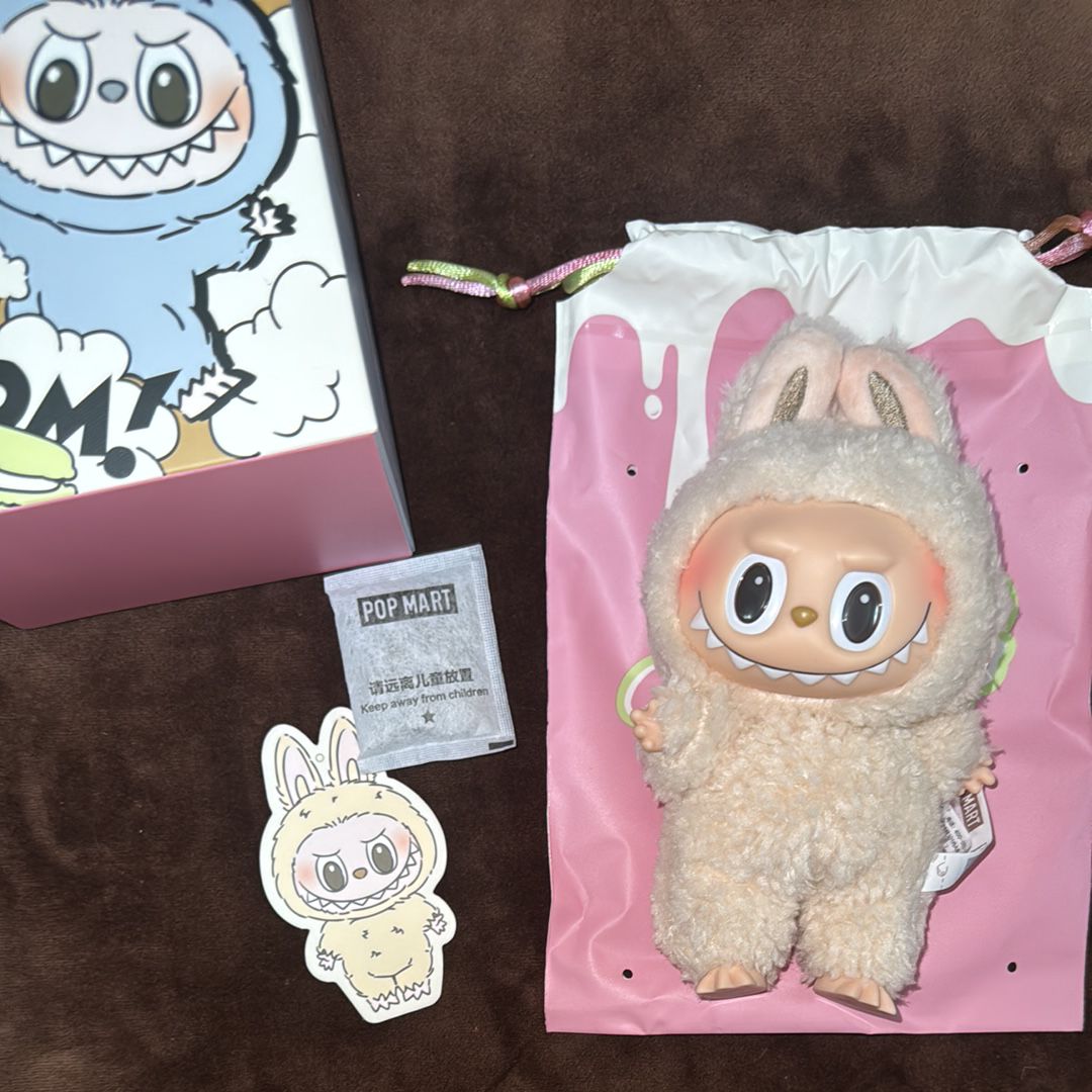 POP MART THE MONSTERS (LABUBU) Exciting Macaron Plush Series SOYMILK