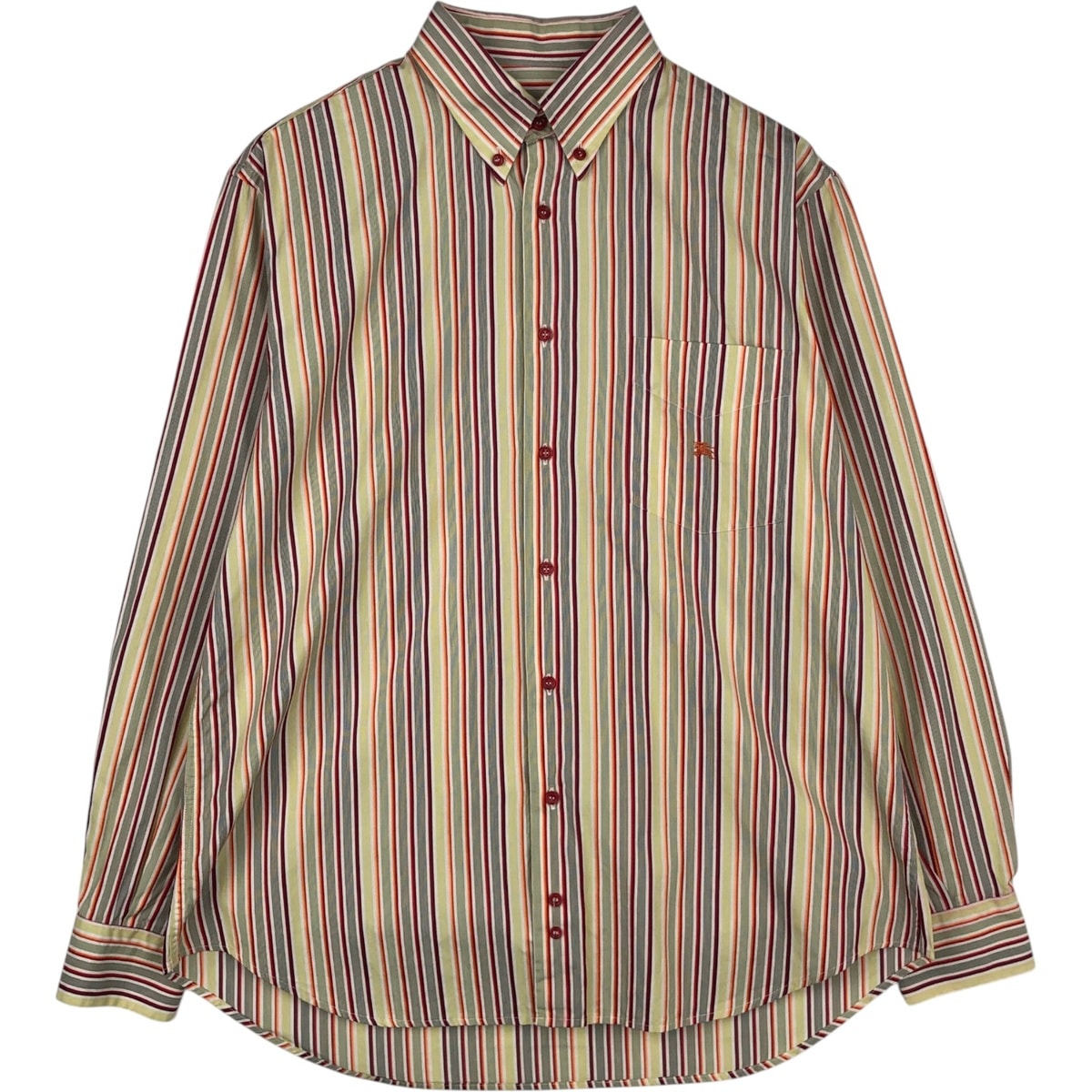 古着 バーバリー Burberry's LONDON マルチストライプ 長袖 ボタンダウンストライプシャツ スペイン製 メンズM相当/eaa633114