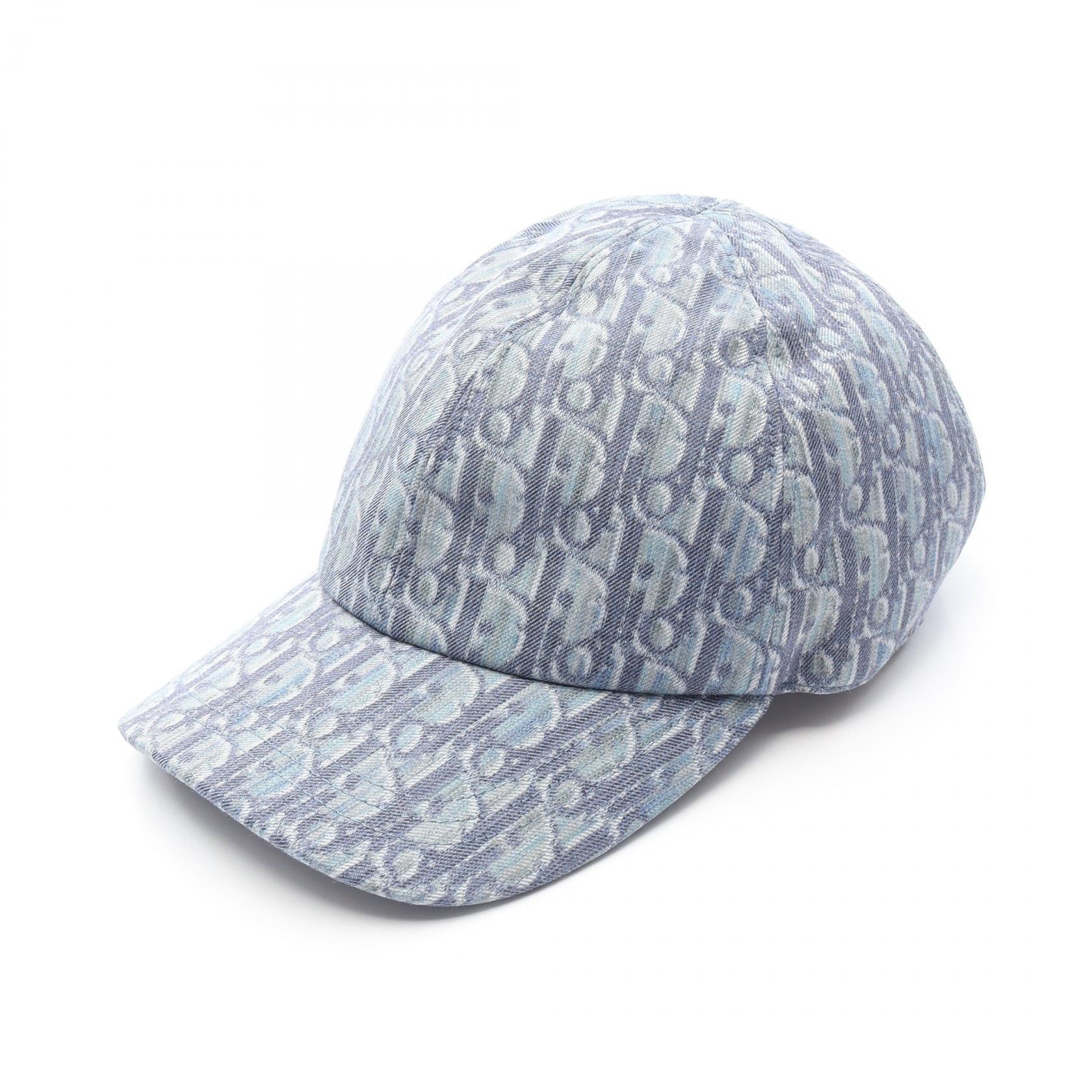 ディオール Dior ディオールオブリーク コットンツイル キャップ 帽子 キャンバス メンズ ブルー系 593C913A3016C585L 【新品】