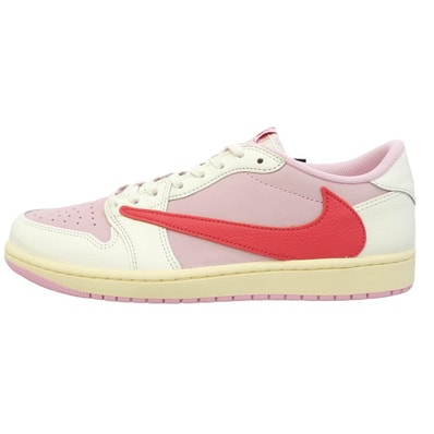 NIKE IQ7604-101【フェイクバスターズ鑑定済】×Travis Scott×Air Jordan 1 Retro Low OG Sail Tropical Pink【新古品】【未使用】【中古】