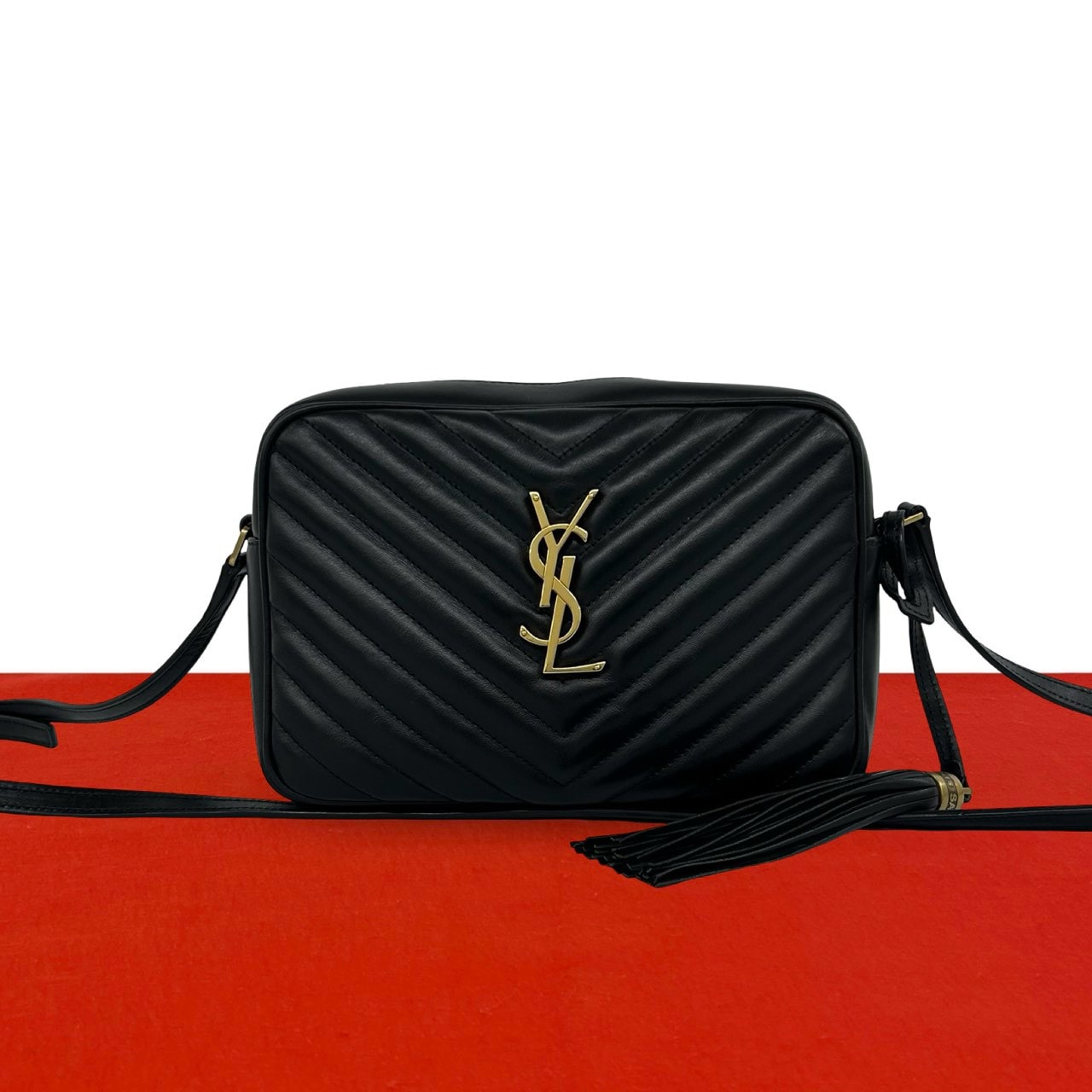 SAINT LAURENT PARIS サンローランパリ ルー YSL ロゴ 金具 レザー ショルダーバッグ ブラック
 70198