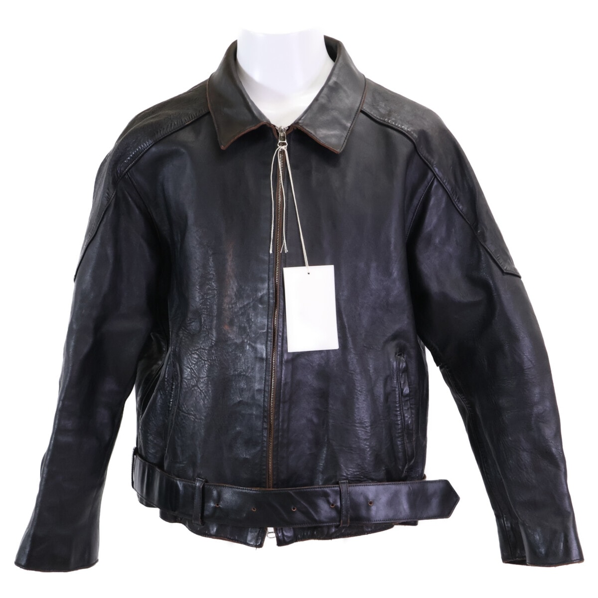 アンセルム 【美品/25AW】ANC-JK52 H.L ZIP UP JACKET 茶芯 ホースハイド シングルライダース  ジャケット 2