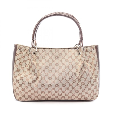 グッチ GUCCI GGキャンバス トートバッグ バッグ キャンバス レザー レディース ベージュ系 / ブラウン系 115015 【中古】