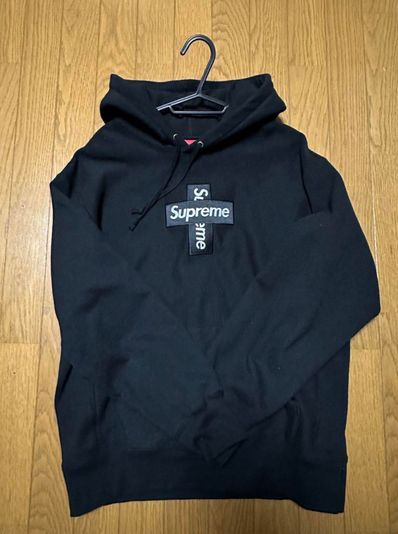 Supreme Cross Box Logo Hooded Sweatshirt "Black"