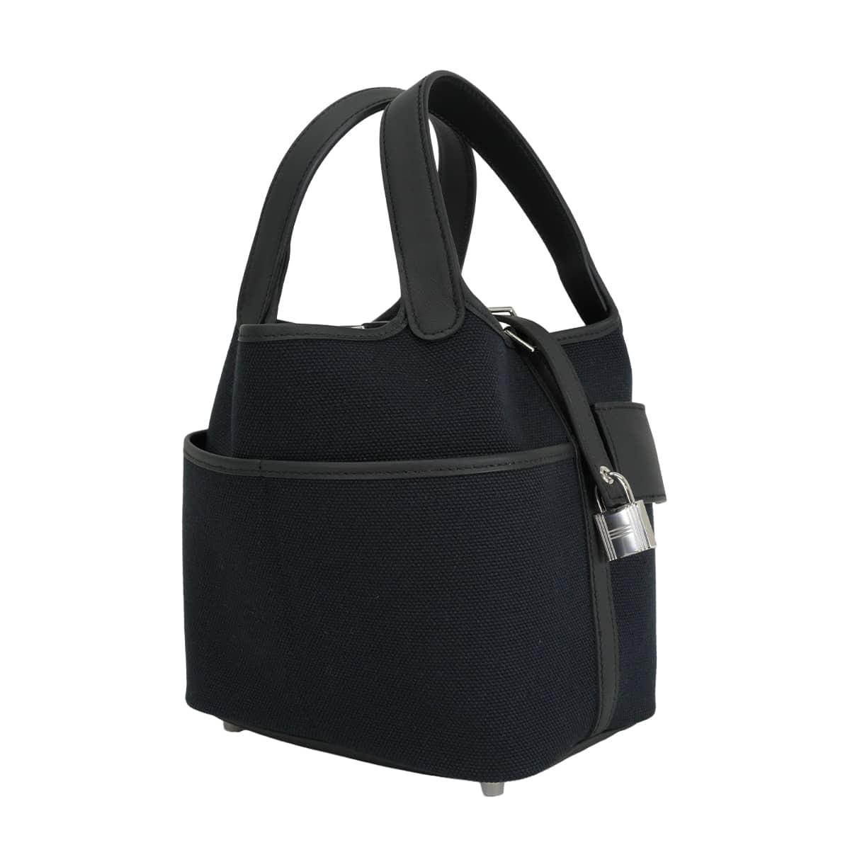 HERMES エルメス ハンドバッグ ピコタンロック 18 PM カーゴ ポケット 黒 (ブラック) トワルゴエラン/スイフト シルバー金具 K刻印 新品未使用