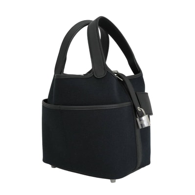 HERMES エルメス ハンドバッグ ピコタンロック 18 PM カーゴ ポケット 黒 (ブラック) トワルゴエラン/スイフト シルバー金具 K刻印 新品未使用