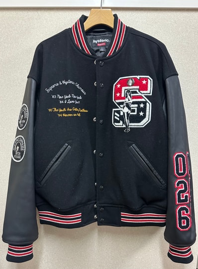 Supreme x HYSTERIC GLAMOUR Varsity Jacket "Black"