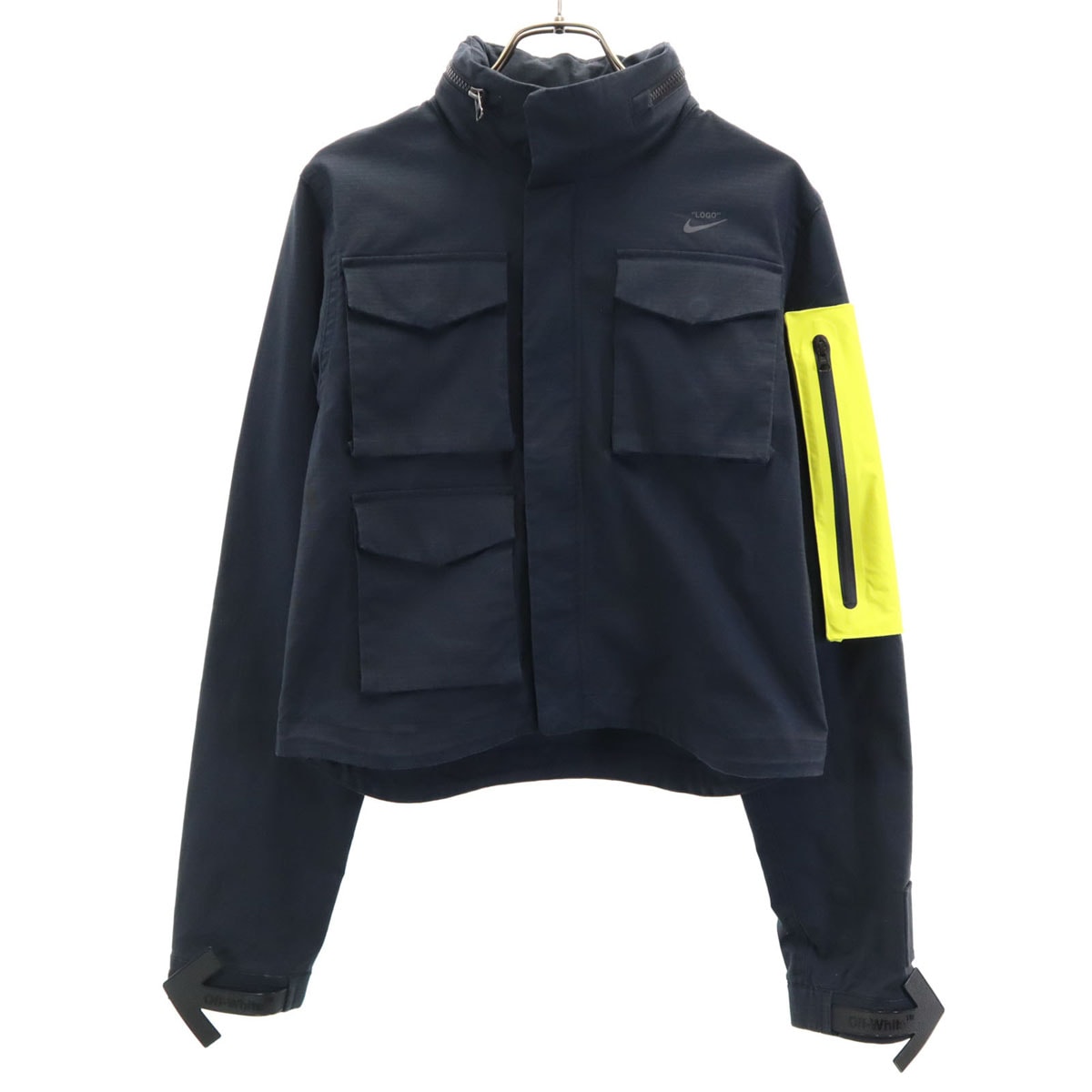 NIKE ナイキ OFF WHITE オフホワイト コラボ ランニング ジャケット S ブラック