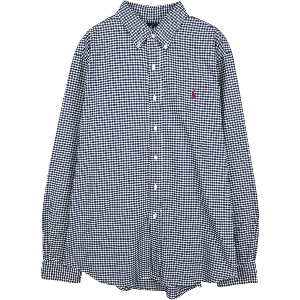 古着 ラルフローレン Ralph Lauren CUSTOM FIT ギンガムチェック 長袖 ボタンダウンチェックシャツ メンズXL相当/eaa659213