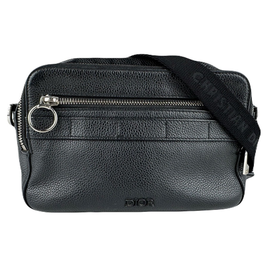 クリスチャンディオール Christian Dior ショルダーバッグ レザー ブラック メンズ【中古】 z8770