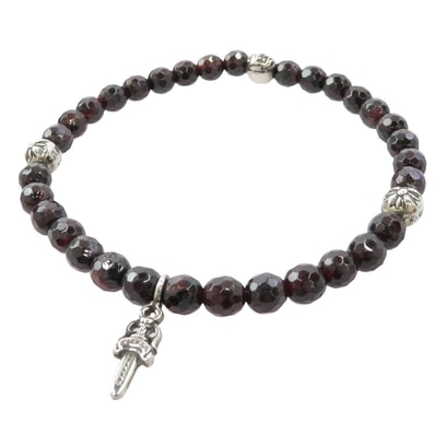 CHROME HEARTS クロムハーツ(原本有) ブレスレット BEAD47 6mm ビーズブレス スタックダガー ブレスレット ブラック系【中古】