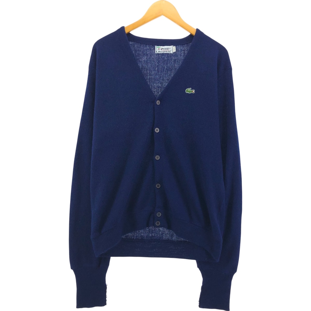 古着 70年代 ラコステ LACOSTE IZOD コットンニットカーディガン メンズL相当 ヴィンテージ/eaa544906