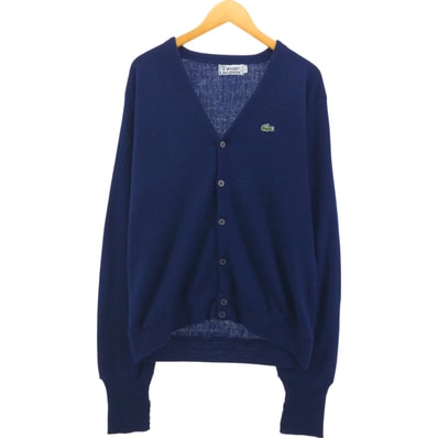 古着 70年代 ラコステ LACOSTE IZOD コットンニットカーディガン メンズL相当 ヴィンテージ/eaa544906