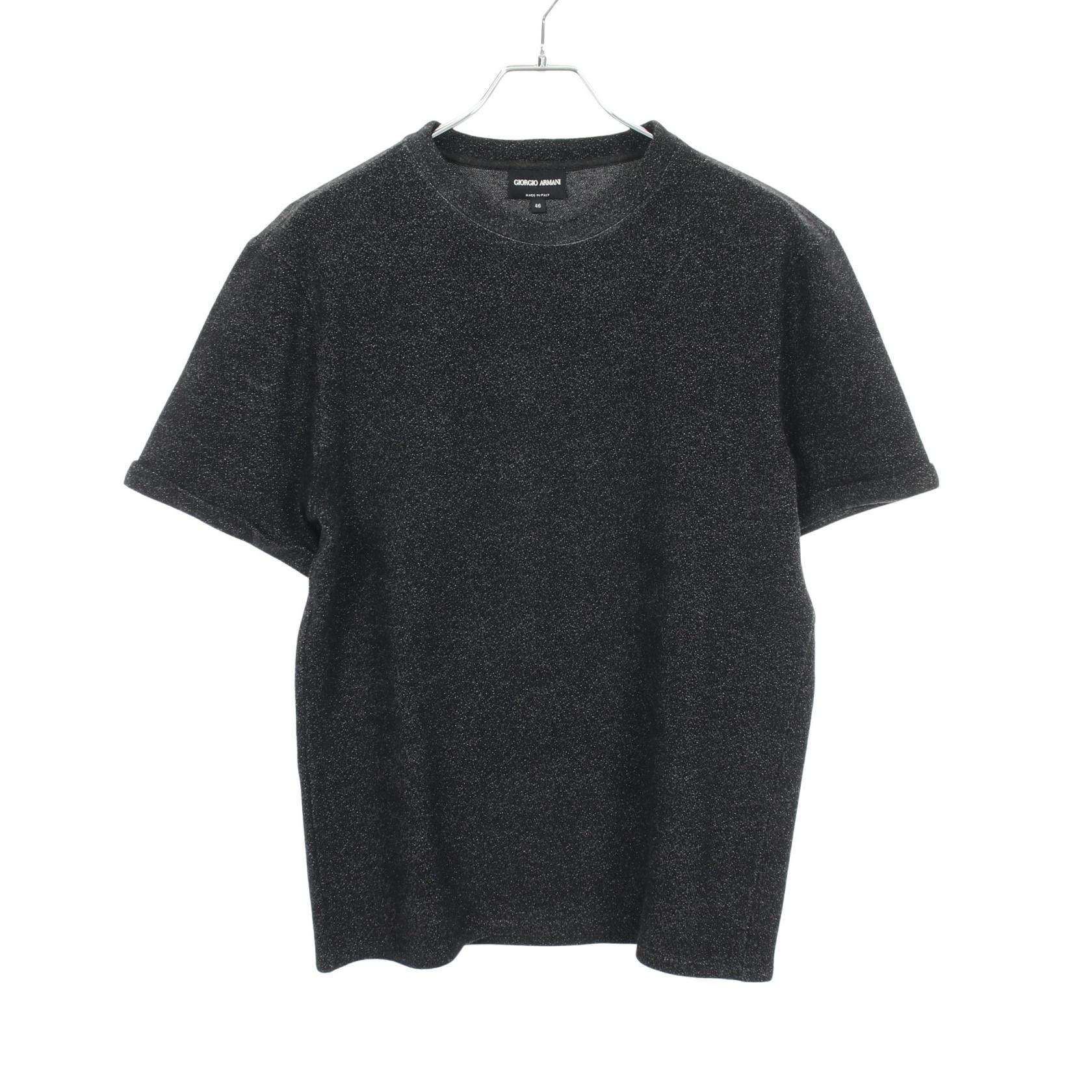 ジョルジオアルマーニ GIORGIO ARMANI 半袖 ニット カットソー 衣料品 トップス ウール コットン メンズ グレー系 / ブラック系 SSM26J 【中古】