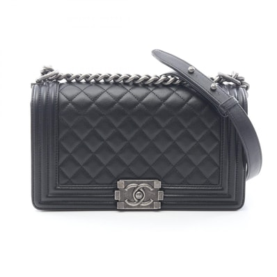 シャネル CHANEL ボーイシャネル ショルダーバッグ バッグ キャビアスキン(グレインドカーフ) レディース ブラック系 A67086 【中古】