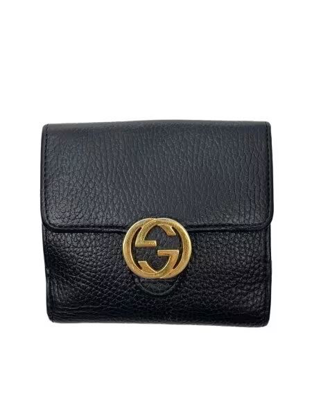 GUCCI Interlocking G W Hook Wallet "Black"