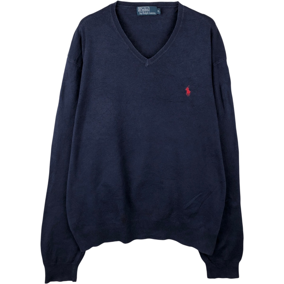 古着 ラルフローレン Ralph Lauren POLO by Ralph Lauren Vネック ピマコットンニットセーター メンズXL相当/eaa637178