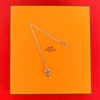 HERMES エルメス シェーヌダンクル パスレル ダイヤモンド K18ピンクゴールド ネックレス ゴールド
35135