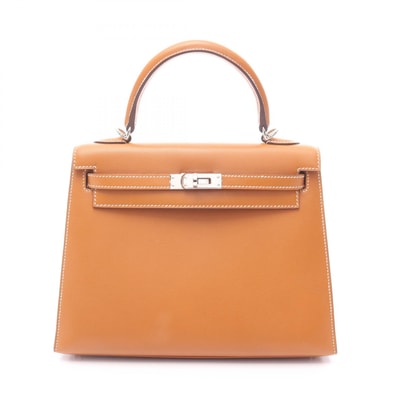 エルメス HERMES ケリー25 ハンドバッグ バッグ レザー ヴォータデラクト ヴォータデラクト ゴールド A刻印(2017年製造) レディース ブラウン系 【中古】