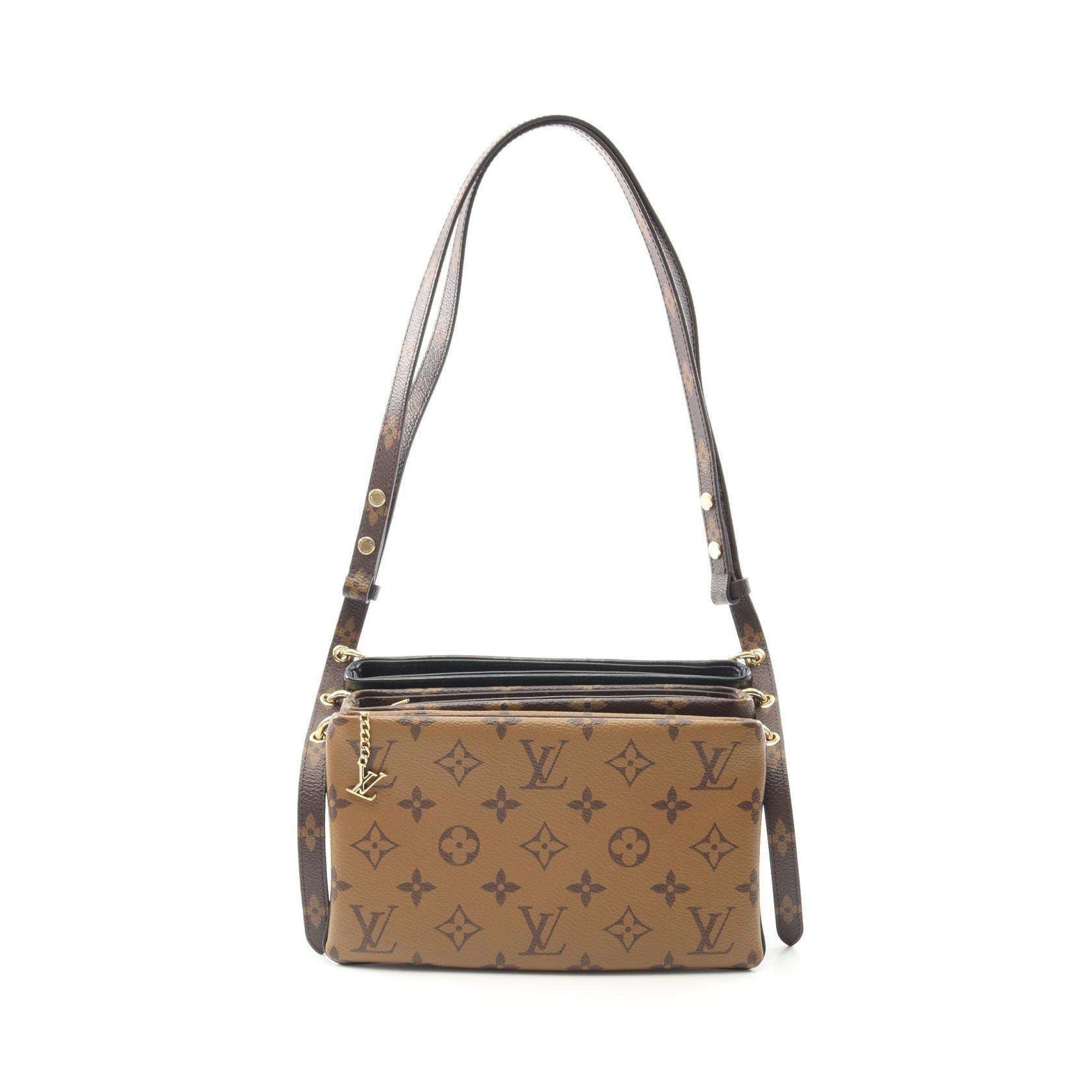 ルイ・ヴィトン LOUIS VUITTON ポシェット LV 3 ショルダーバッグ バッグ PVCコーティングキャンバス ラムレザー モノグラム・リバース レディース ブラック系 / ブラウン系 M45412 【中古】