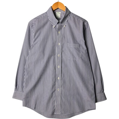 古着 ブルックスブラザーズ Brooks Brothers Est.1818 MILANO 長袖 ボタンダウンストライプシャツ メンズL相当/eaa576704