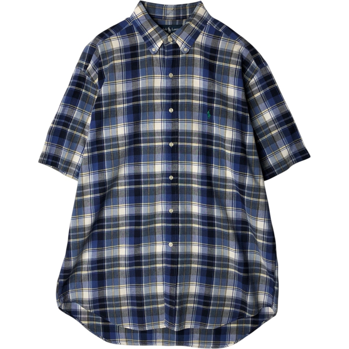 古着 ラルフローレン Ralph Lauren BLAKE 半袖 ボタンダウン チェックシャツ メンズL相当/eaa477602