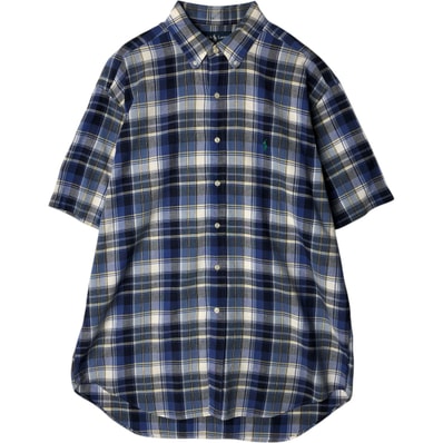 古着 ラルフローレン Ralph Lauren BLAKE 半袖 ボタンダウン チェックシャツ メンズL相当/eaa477602