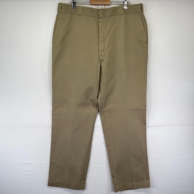 古着 80's/80年代 ヴィンテージ ディッキーズ Dickies USA製 パンツ ワーク チノパン チビタグ ジップフライ W42 L32 ベージュ系 メンズ
