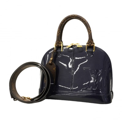 【6db1067-k】ルイヴィトン ハンドバッグ ヴェルニ アルマBB M54705 マリーヌ 2wayバッグ【中古】レディース