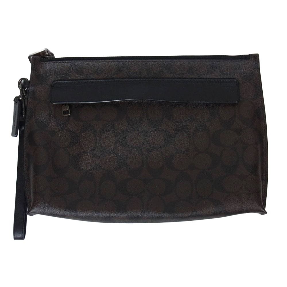 COACH コーチ バッグ F29508 シグネチャー セカンドバッグ ダークブラウン系【中古】