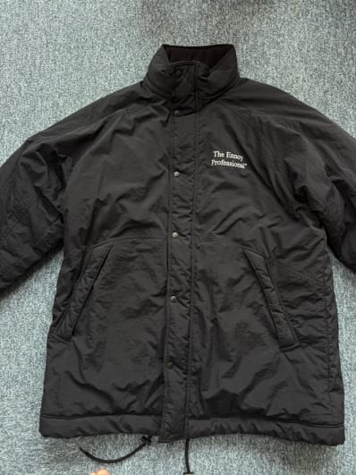 ENNOY Padded Nylon Bench Coat "Black/White"