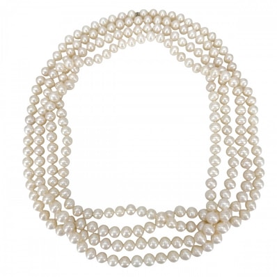 TIFFANY&Co. ティファニー ネックレス ジーグフェルドコレクション パールラップネックレス ロングネックレス ジュエリー アクセサリー シルバー925 パール レディース 約166.2g【中古品】