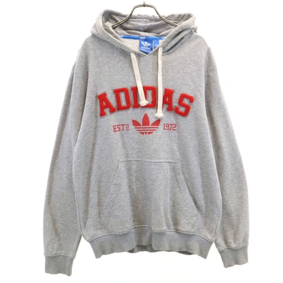 adidas Originals アディダスオリジナルス トレフォイルロゴ 長袖 スウェットパーカー O グレー