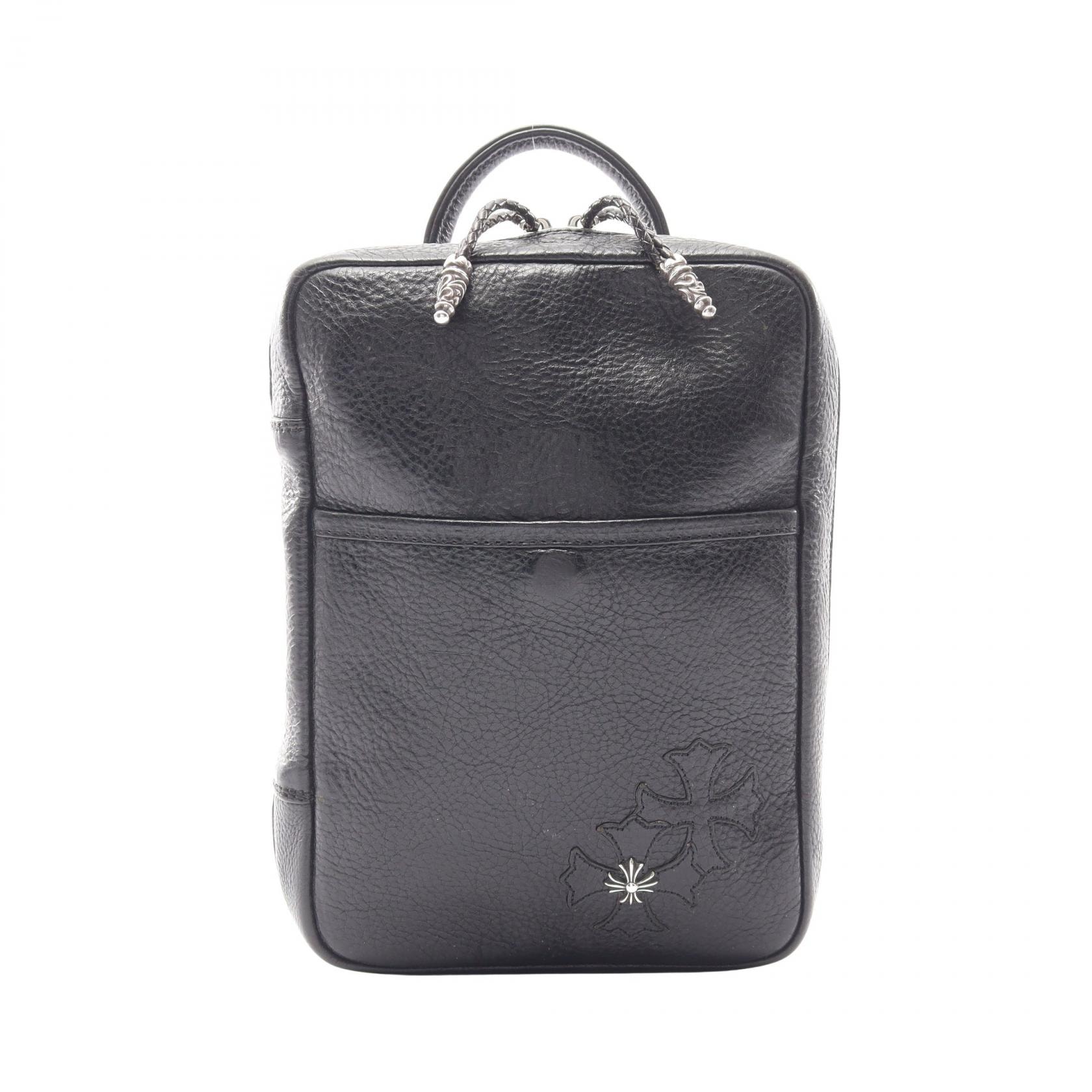 クロムハーツ CHROME HEARTS EVERYDAY CARRY エブリデイ キャリー CHプラス ハンドバッグ バッグ レザー SV925 メンズ ブラック系 【中古】