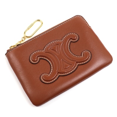 CELINE セリーヌ トリオンフ コインケース ブラウン 10C663DR8.04LU レディース【中古】【美品】