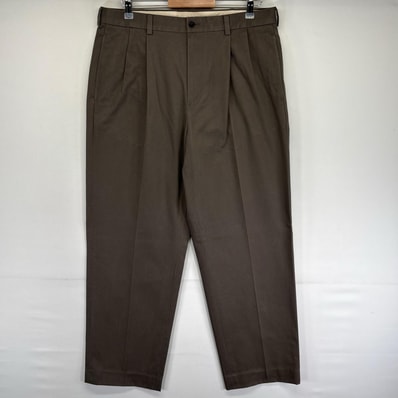 古着 ブルックスブラザーズ Brooks Brothers パンツ ツータック ジップ 大きいサイズ センタープレス w36 L34 グレー系 メンズ