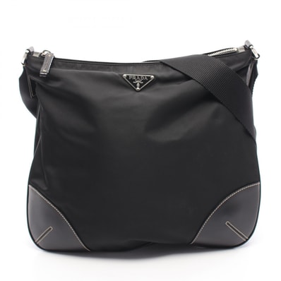 プラダ PRADA TESSUTO LIGHT ショルダーバッグ バッグ ナイロン レザー レディース ブラック系 【中古】