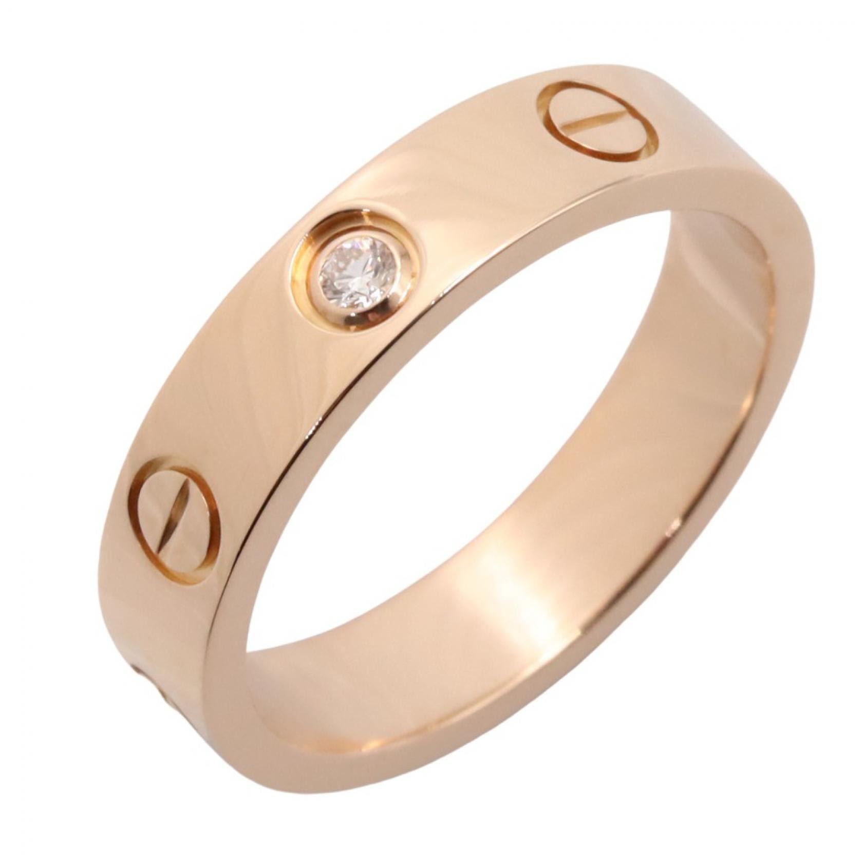 カルティエ CARTIER ミニラブリング 1PD リング・指輪 ジュエリー K18PG(ピンクゴールド) ダイヤモンド レディース ゴールド系 / クリア系 B4050749 【中古】