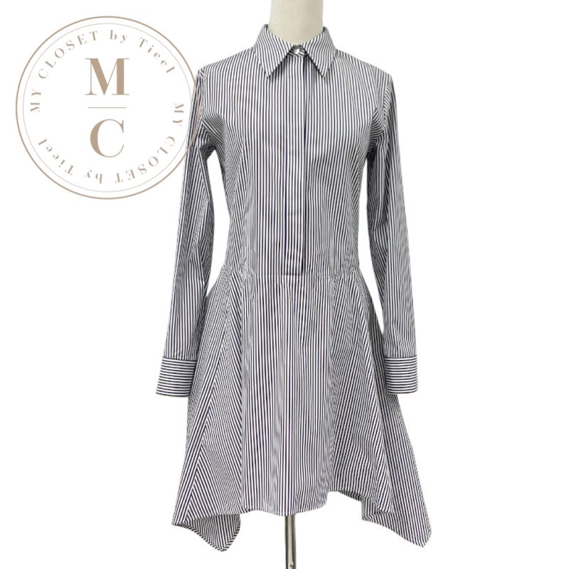 ルイヴィトン LOUIS VUITTON ワンピース コットン ホワイト ブラウン ブルー シャツワンピース ストライプ