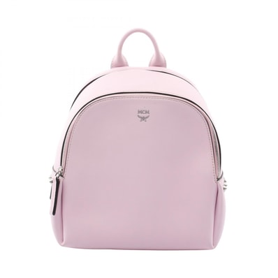 エム・シー・エム MCM スタッズ リュックサック バックパック バッグ レザー レディース ピンク系 【中古】