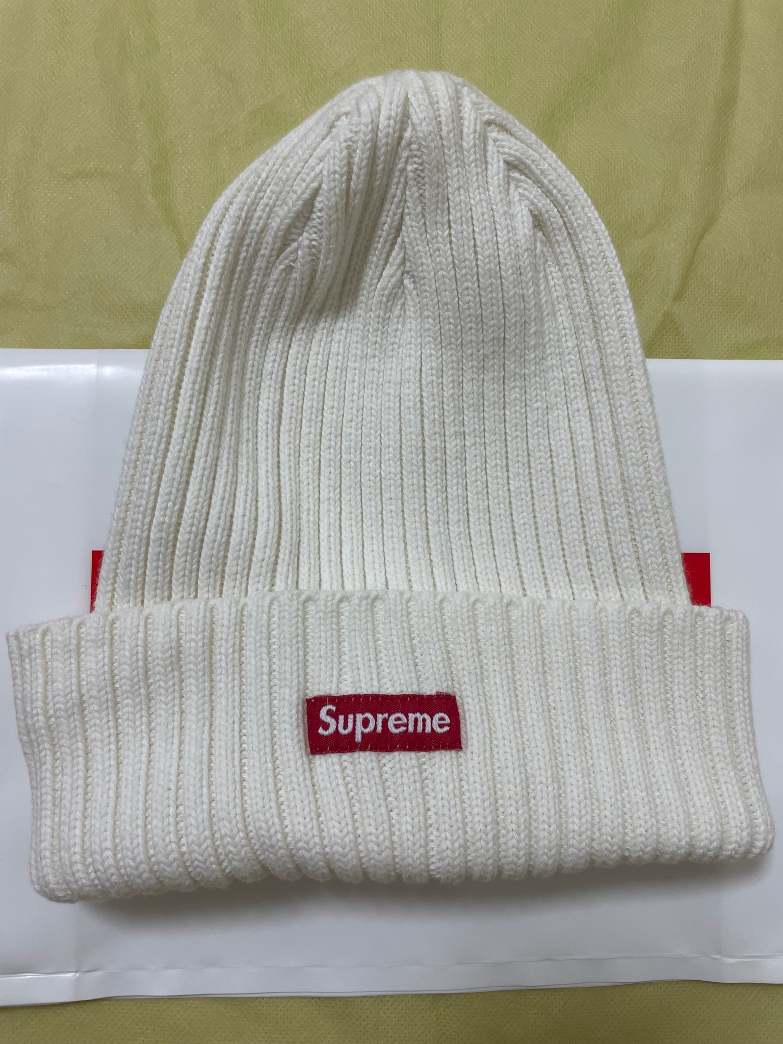 Supreme Overdyed Beanie "White"(19SS)