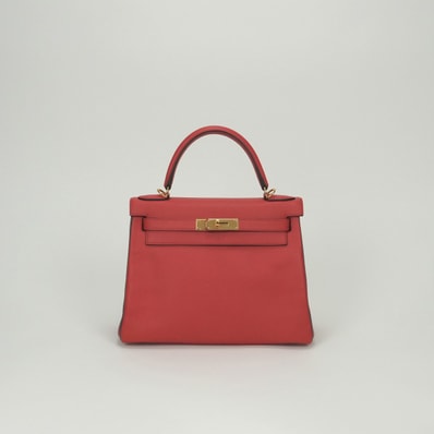 エルメス HERMES ケリー28 ケリー 28 SPO バッグ トートバッグ ショルダーバッグ エプソン ルージュカザック×エタン Rouge Casaque × Etain レッド Redグレー Gray 赤 ゴールド金具 パーソナルオーダー