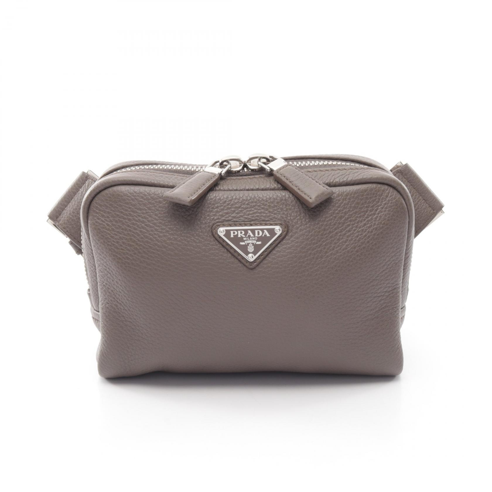 プラダ PRADA VIT.DAINO ヴィッテロダイノ ウエストバッグ ボディバッグ バッグ レザー メンズ ベージュ系 2VH184 【中古】
