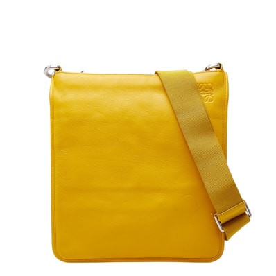 ロエベ アナグラム ショルダーバッグ イエロー レザー レディース LOEWE 【中古】