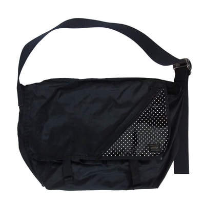 PORTER ポーター GALLERY 1950 ドット エナメル ショルダー メッセンジャー バッグ ブラック系【中古】