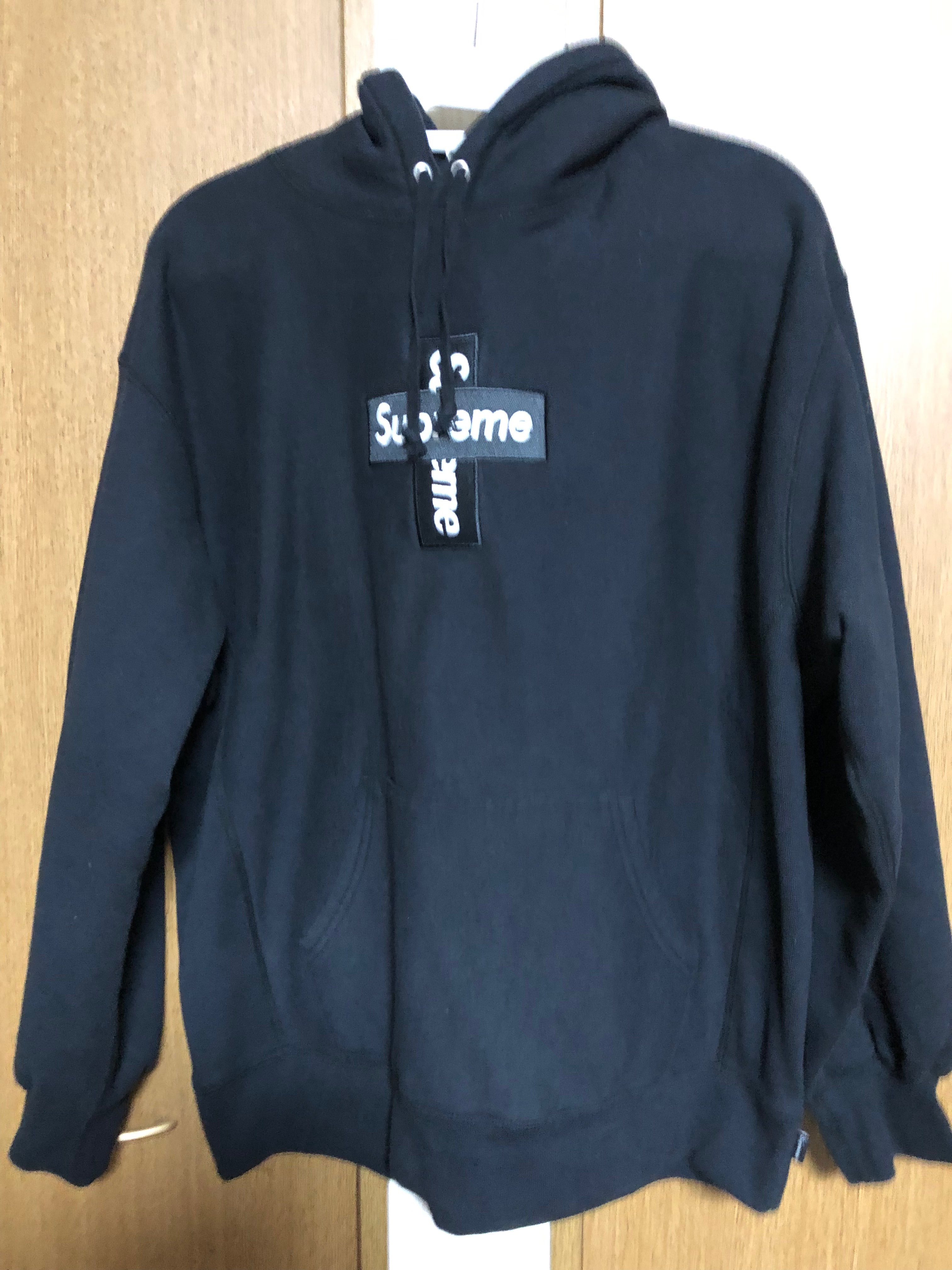 Supreme Cross Box Logo Hooded Sweatshirt "Black"